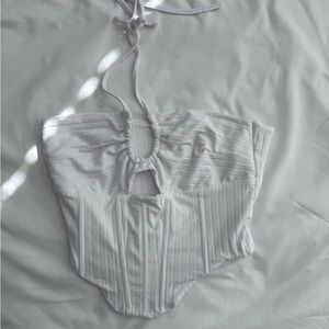 White corset top
